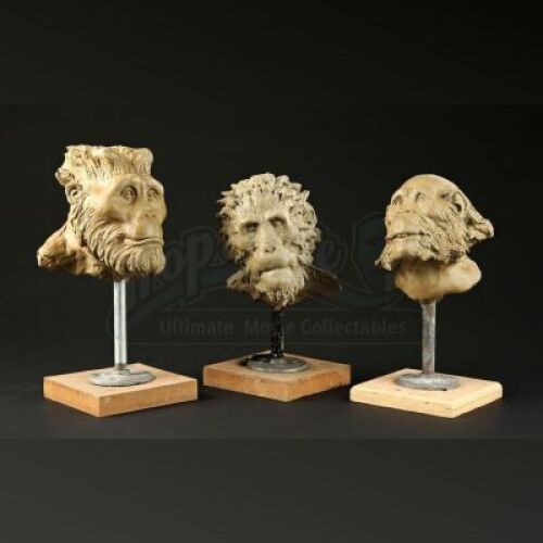 PLANET OF THE APES (2001) - Three Ape Head Maquettes