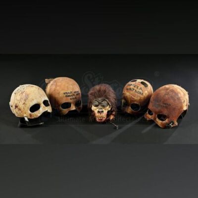 GREYSTOKE: THE LEGEND OF TARZAN, LORD OF THE APES (1984) - Mechanical Baby Gorilla Head and Four Underskulls