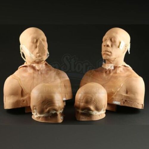 NORBIT (2007) - Pair of Wong (Eddie Murphy) Unfinished Skullcaps with Neck and Back Appliances