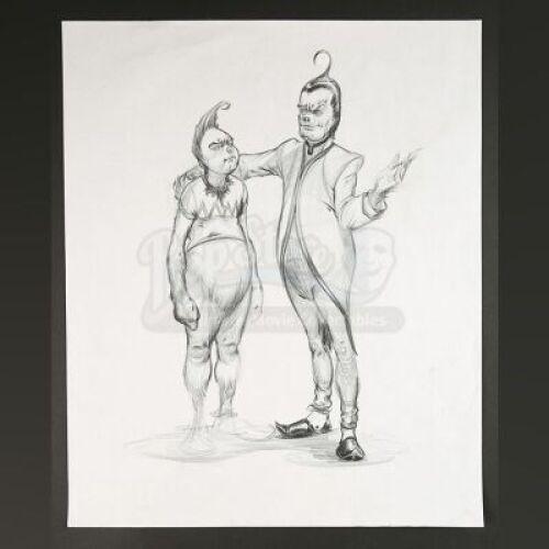 HOW THE GRINCH STOLE CHRISTMAS (2000) - Carlos Huante Hand-Drawn Grinch Concept Art