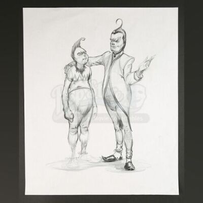 HOW THE GRINCH STOLE CHRISTMAS (2000) - Carlos Huante Hand-Drawn Grinch Concept Art
