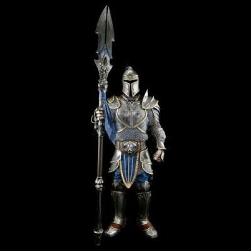 Lot # 91: Alliance Royal Guard Distressed Armor With Poleaxe