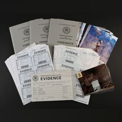 SEASON 1 EPISODE 9: "TROU NORMAND"<br> FBI Files, Crime Scene Photos, and Evidence Stickers