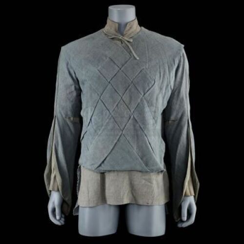 Lot # 393: Khadgar's (Ben Schnetzer) Blue Woven Shirt