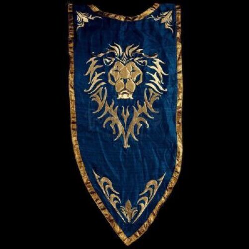 Lot # 464: Large Lion Head Alliance Banner