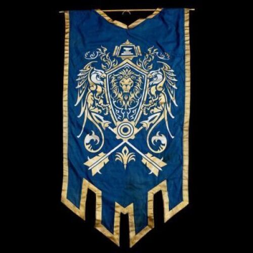 Lot # 465: Alliance Lion Banner with Metal Rod