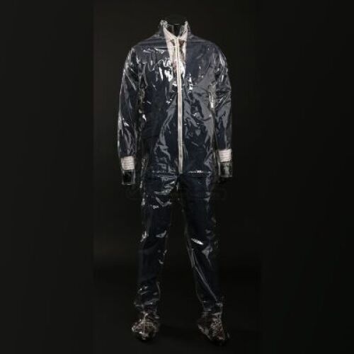 SEASON 2 EPISODE 1: "KAISEKI"<br>Hannibal Lecter's (Mads Mikkelsen) Blue Three-Piece Suit with Vinyl Kill Suit