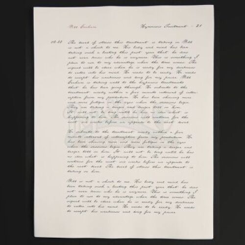 SEASONS 1 AND 2<br>Hannibal Lecter's (Mads Mikkelsen) Psychiatric Notes on Will Graham (Hugh Dancy)