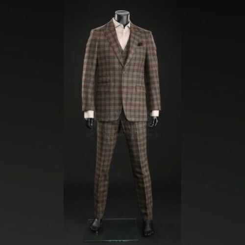 SEASON 2 EPISODE 2: "SAKIZUKE"<br>Hannibal Lecter's (Mads Mikkelsen) Olive and Brown Plaid Three-Piece Suit