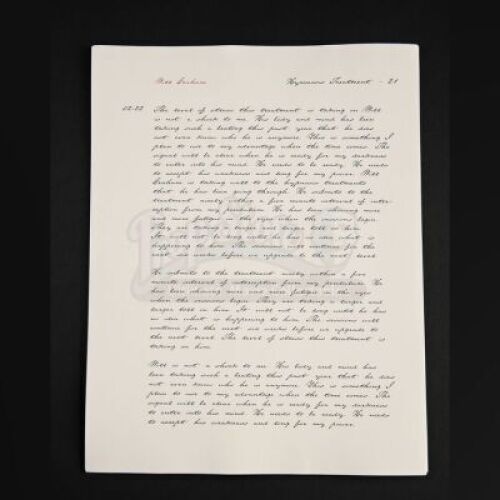 SEASONS 1 AND 2<br>Hannibal Lecter's (Mads Mikkelsen) Psychiatric Notes on Will Graham (Hugh Dancy)