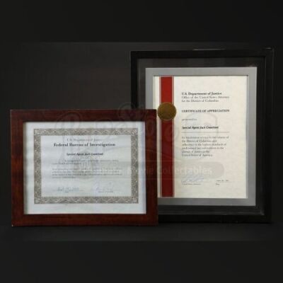 SEASONS 1-3<br>Jack Crawford's (Laurence Fishburne) Framed FBI Awards