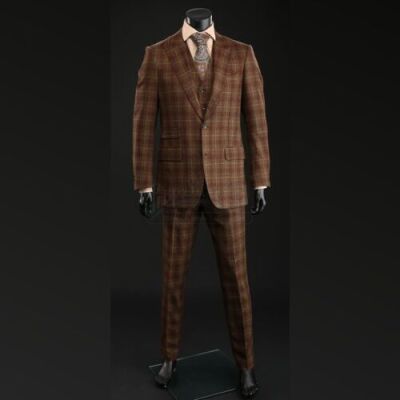 SEASON 2 EPISODE 10: "NAKA-CHOKO"<br>Hannibal Lecter's (Mads Mikkelsen) Brown Plaid Three-Piece Brown Suit