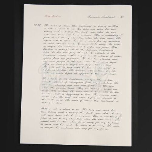 SEASONS 1 AND 2<br>Hannibal Lecter's (Mads Mikkelsen) Psychiatric Notes on Will Graham (Hugh Dancy)