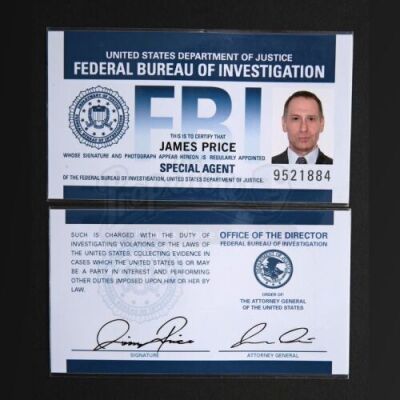 SEASONS 1-3<br>Jimmy Price's (Scott Thompson) FBI ID Prints