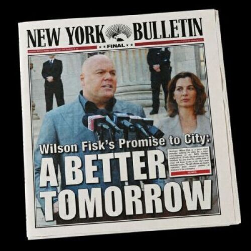 Lot # 82: 'Wilson Fisk's Promise to City' New York Bulletin Newspaper