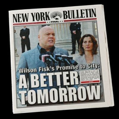 Lot # 82: 'Wilson Fisk's Promise to City' New York Bulletin Newspaper
