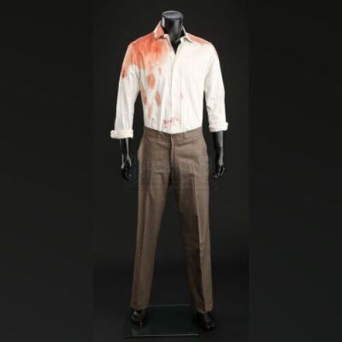 SEASON 2 EPISODE 13: "MIZUMONO"<br>Hannibal Lecter's (Mads Mikkelsen) Bloody Shirt with Slacks