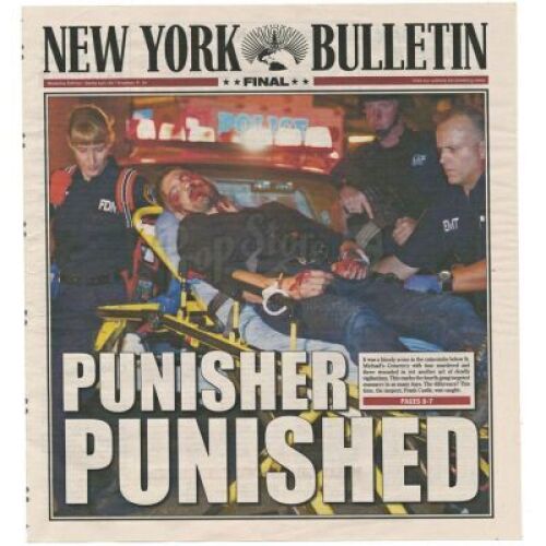 Lot # 137: 'Punisher Punished' New York Bulletin Newspaper Cover
