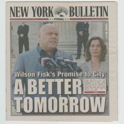 Lot # 138: 'Wilson Fisk's Promise to City' New York Bulletin Newspaper