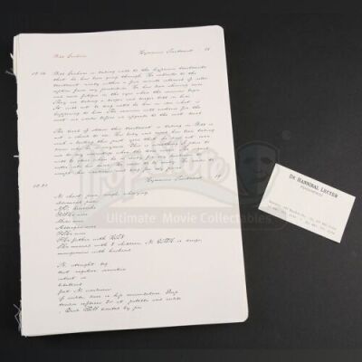 SEASON 2 EPISODE 13: "MIZUMONO"<br>Hannibal Lecter's (Mads Mikkelsen) Psychiatric Notes on Will Graham (Hugh Dancy) and Business Card
