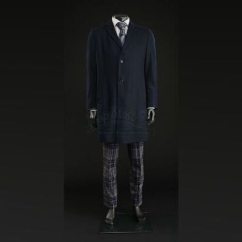 SEASON 3 EPISODE 1: "ANTIPASTO"<br>Hannibal Lecter's (Mads Mikkelsen) Grey and Navy Three-Piece Suit with Overcoat