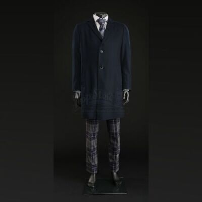 SEASON 3 EPISODE 1: "ANTIPASTO"<br>Hannibal Lecter's (Mads Mikkelsen) Grey and Navy Three-Piece Suit with Overcoat