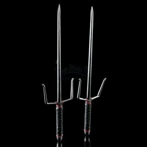 Lot # 251: Elektra Natchios' Stunt Red and Black-Handled Sais