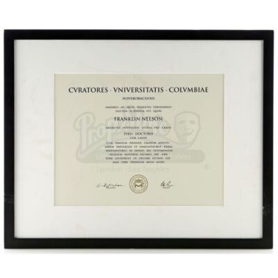 Lot # 254: Franklin 'Foggy' Nelson's Columbia University Law Degree