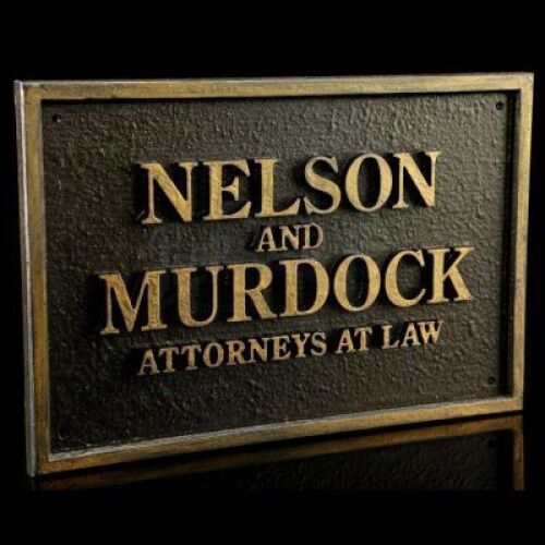 Lot # 325: Nelson and Murdock Attorneys at Law Office Plaque