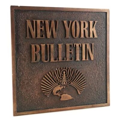 Lot # 348: New York Bulletin Building Sign