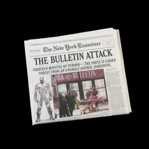 Lot # 362: 'The Bulletin Attack' New York Examiner Newspaper
