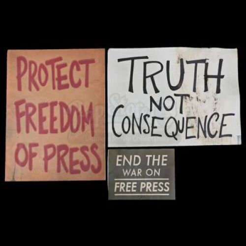 Lot # 377: Three Assorted Post-Attack Protest Signs