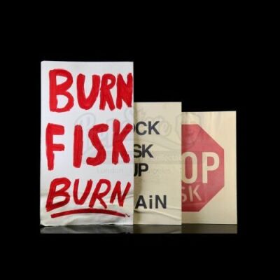 Lot # 409: Three Assorted Fisk Release Protest Signs
