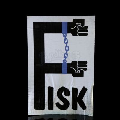 Lot # 410: 'Fisk Handcuffs' Fisk Release Protest Sign