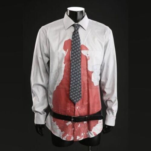 SEASON 3 EPISODE 5: "CONTORNO"<br>Rinaldo Pazzi (Fortunato Cerlino) Stunt Bloody Shirt, Undershirt, and Tie