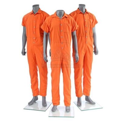 Lot # 488: Three Seagate Prison Jumpsuits