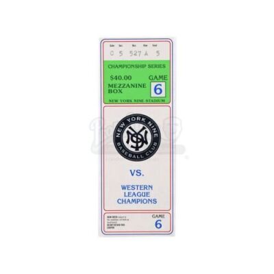 Lot # 502: New York Nine Championship Game Ticket