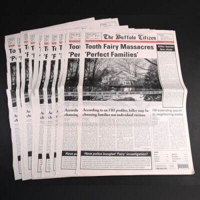 SEASON 3 EPISODE 8: "THE GREAT RED DRAGON"<br>Francis Dolarhyde's (Richard Armitag) Newspaper Front Pages