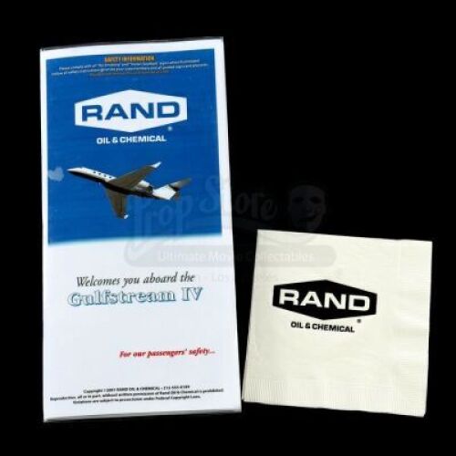 Lot # 687: Rand Enterprises Airline Safety Brochure and Rand Branded Napkin