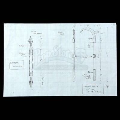 Lot # 773: Chicken Sickle and Suntetsu Concept Drawings