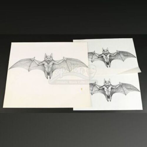 BATMAN FOREVER (1995) - Bat Hallucination Original Concept Sketch and Prints