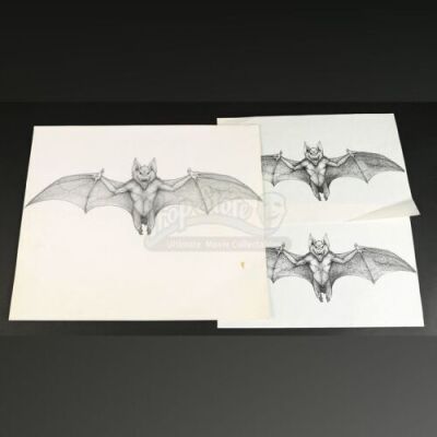 BATMAN FOREVER (1995) - Bat Hallucination Original Concept Sketch and Prints