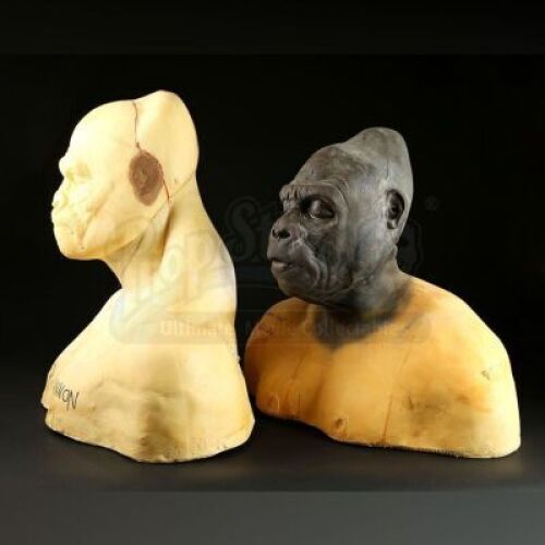 PLANET OF THE APES (2001) - Pair of Gorilla Busts with Head Appliance