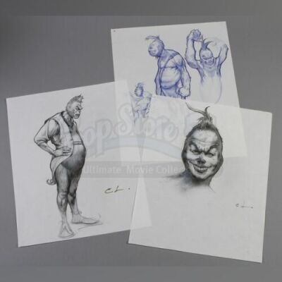 HOW THE GRINCH STOLE CHRISTMAS (2000) - Carlos Huante Hand-Drawn Grinch Concepts