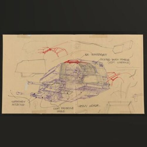 STAR WARS - EP V - THE EMPIRE STRIKES BACK (1980) - Walker Head Dyeline with Joe Johnston Notes