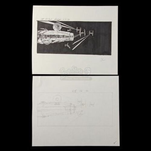 STAR WARS - EP V - THE EMPIRE STRIKES BACK (1980) - Hand-Drawn Storyboards - CE 10 (2) Pair