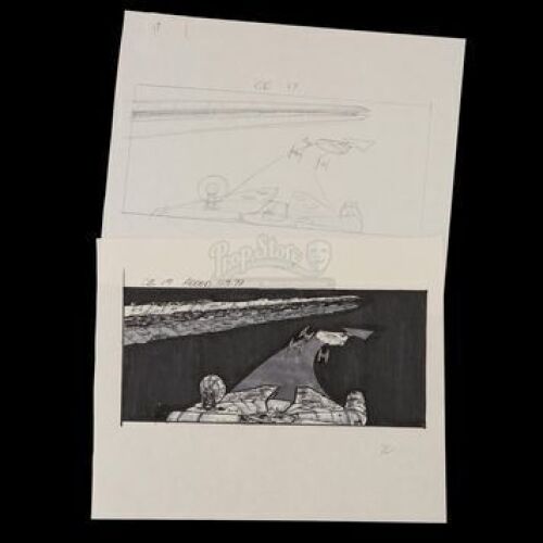 STAR WARS - EP V - THE EMPIRE STRIKES BACK (1980) - Hand-Drawn Storyboards - CE 17 Pair