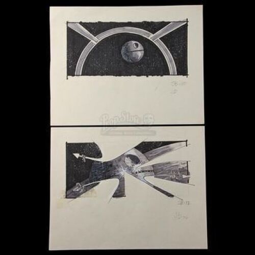 STAR WARS - EP VI - RETURN OF THE JEDI (1983) - Hand-Drawn Storyboards - SB 10 + SB 12