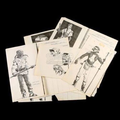 STAR WARS - EP VI - RETURN OF THE JEDI (1983) - Printed Costume Reference Sketches with Hand-Written Annotation