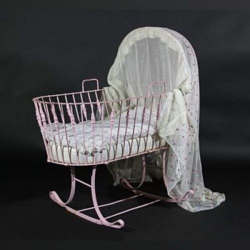 THE WOMAN IN BLACK - Pink Baby Crib with Drapes & Dressings